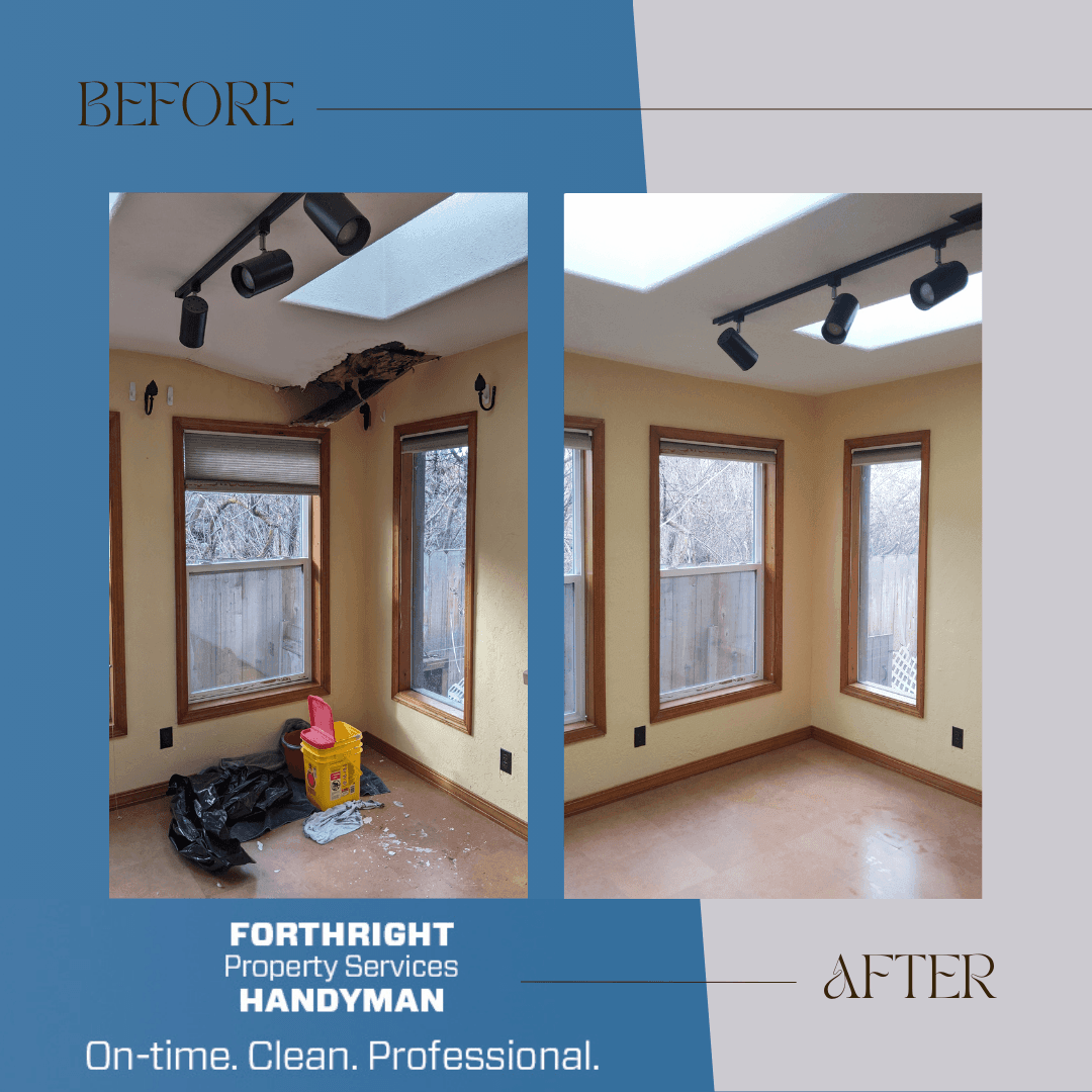 drywall repair roof leak touch up painting